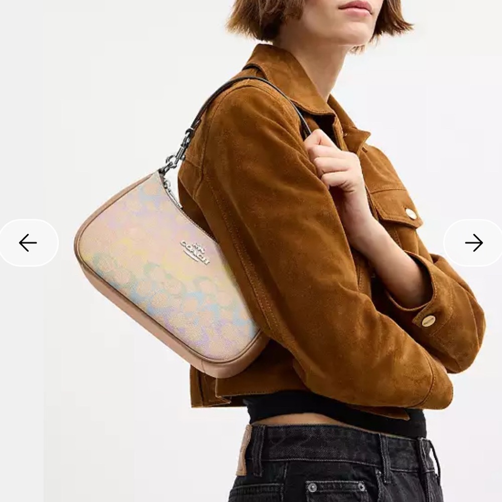 NWT🌈Coach Teri Shoulder Bag Crossbody In Rainbow Signature Canvas CDA91 Y2K - Picture 3 of 9